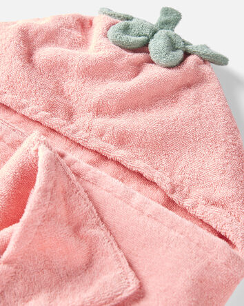 Toddler Organic Terry Cotton Strawberry Towel, 