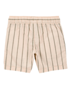 Toddler 2-Piece Striped Button-Down Shirt & Drawstring Shorts Set - Khaki, image 6 of 10 slides