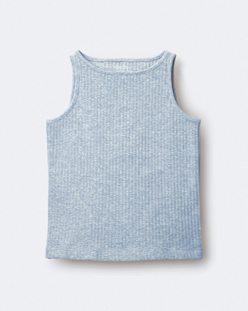 Toddler Girl Ribbed Playtime Tank Top - Heather Grey, image 2 of 5 slides