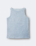Toddler Girl Ribbed Playtime Tank Top - Heather Grey, image 2 of 5 slides