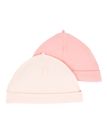 Baby Girl 2-Pack PurelySoft Caps - Pink, 