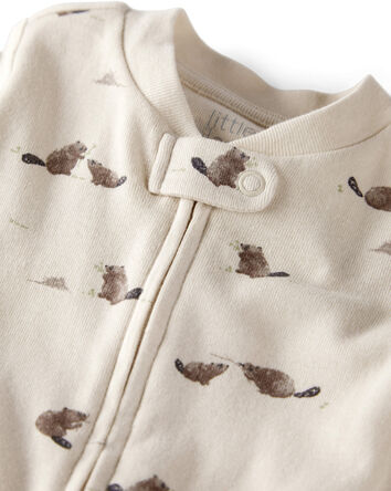 Baby Organic Cotton Sleep & Play Pajamas in Beaver Creek Print, 