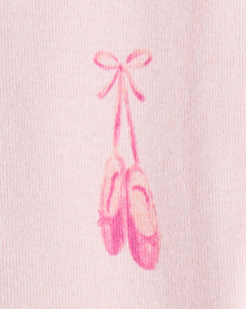 Toddler Girl Ballet 100% Cotton 1-Piece Pajamas - Pink, 