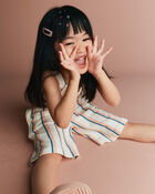 Toddler Girl Wide-Leg Capri Pant in Stripes - Cream, image 5 of 7 slides