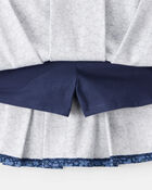 Girls 2-Piece Cherry Embroidered Top & Pleated Skort Set - Ivory/Navy, image 5 of 6 slides