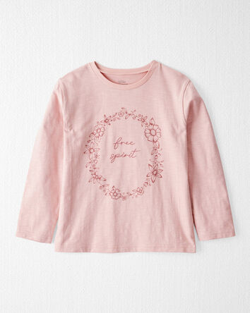 Girls Organic Cotton Free Spirit Long-Sleeve Jersey Tee, 