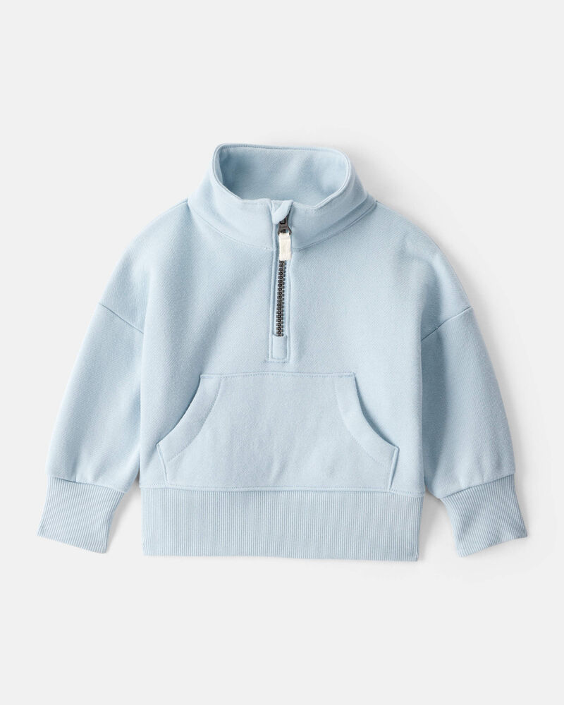Baby Girl 2-Piece DayDream Fleece Quarter-Zip Pullover Sweatshirt & Joggers Set - Blue, image 2 of 6 slides