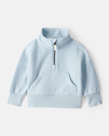 Baby Girl DayDream Fleece Long-Sleeve Quarter-Zip Pullover Sweatshirt - Blue, 