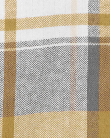Kid Plaid Cotton Long-Sleeve Button-Down Shirt - Plaid, 