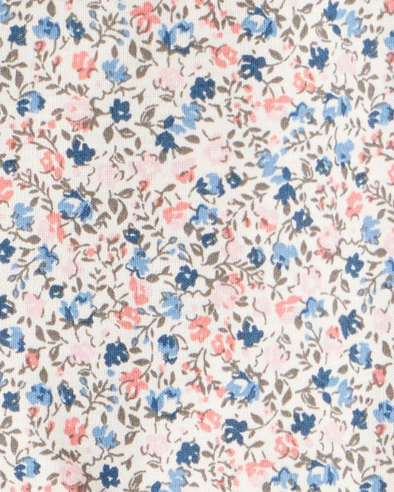 Baby Girl 3-Piece Floral Sleeveless Vest & Pant Set - Blue, image 3 of 4 slides