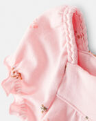 Baby Girl 2-Piece Floral Graphic Tee & Cotton Skort Set - Pink/Brown, image 4 of 10 slides