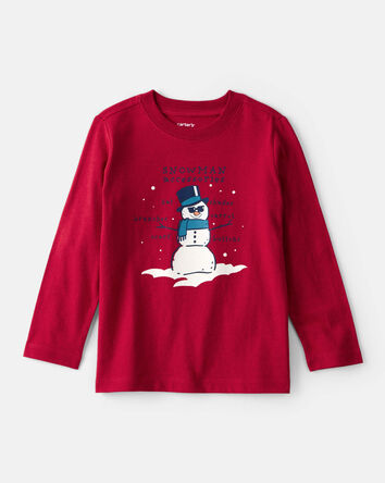 Toddler Boy Snowman Long-Sleeve Graphic Tee - Red, 