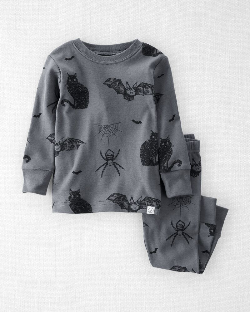 Baby Organic Cotton Pajamas in Spooky Creatures Print, image 1 of 4 slides