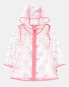Toddler Girl Rainbow Translucent Rain Jacket - Pink, image 1 of 2 slides