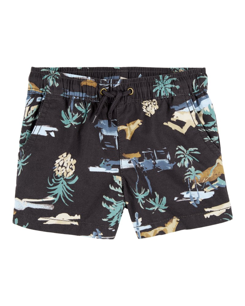 Toddler Tropical Print Pull-On Short, image 1 of 6 slides
