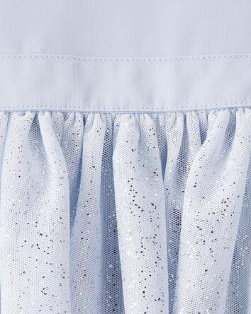 Baby Girl Short-Sleeve Tulle Occasion Dress - Blue, 