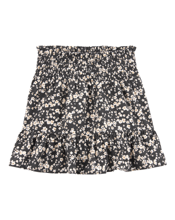Kid Floral Linen Look-Alike Drawstring Skirt, 
