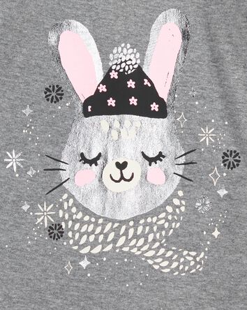 Toddler Girl 4-Piece Bunny Cotton Blend Pajamas, 