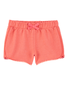 Baby 2-Piece Aloha Tee & Pom Pom Dolphin Shorts Set - Coral, image 4 of 6 slides