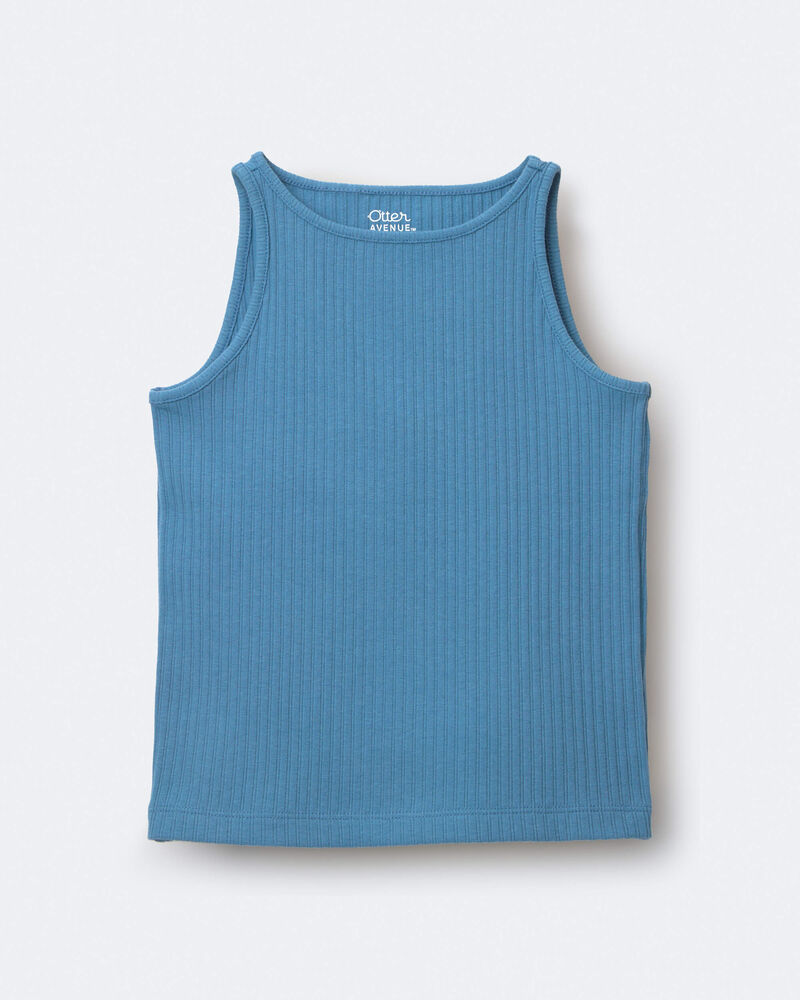 Toddler Girl Ribbed Playtime Tank Top - Blue, image 2 of 5 slides