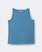 Toddler Girl Ribbed Playtime Tank Top - Blue, image 2 of 5 slides
