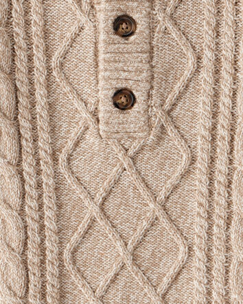 Toddler Boy Cable-Knit Long-Sleeve Sweater - Tan, 