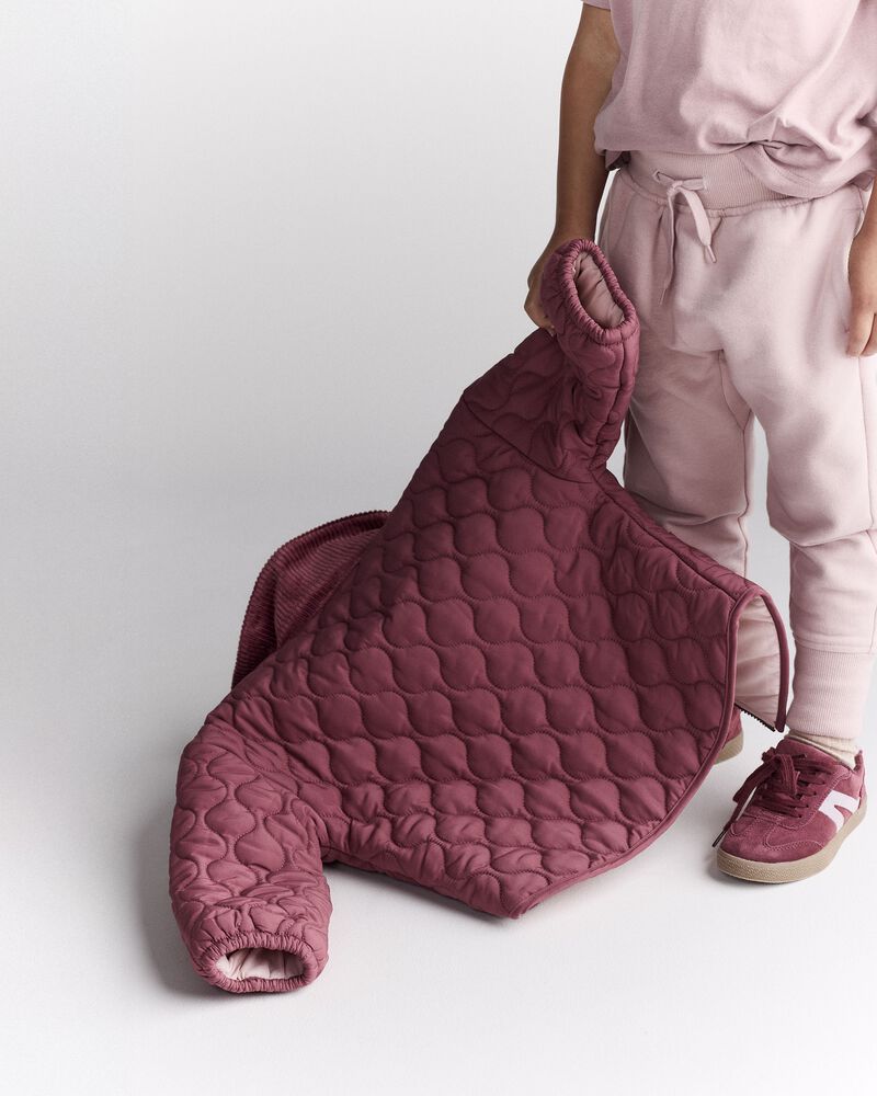 Toddler Girl Quilted Barn Jacket - Burgundy, image 5 of 7 slides