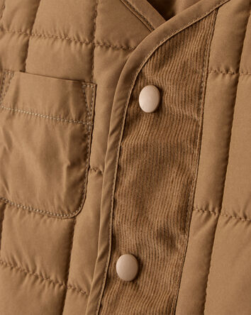 Toddler Boy Sleeveless Puffer Vest - Brown, 