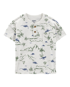 Baby Henley Dinosaur Print Shirt - Grey, image 1 of 3 slides
