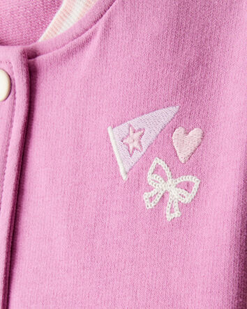 Toddler Girl 3-Piece Cotton Long-Sleeve Layering Set - Purple, 