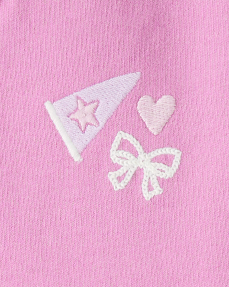 Toddler Girl 3-Piece Cotton Long-Sleeve Layering Set - Purple, image 3 of 5 slides