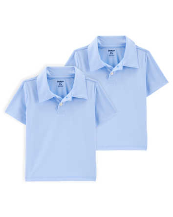 Toddler 2-Pack Active Uniform Polo Shirts in Moisture Wicking BeCool&trade; Fabric - Blue, 