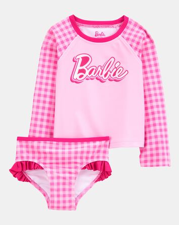 Toddler Girl Barbie&trade; 2-Piece Rashguard Swimsuit Set - Pink, 