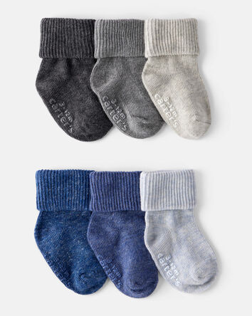 Baby Boy 6-Pack Ankle Socks - Blue, 