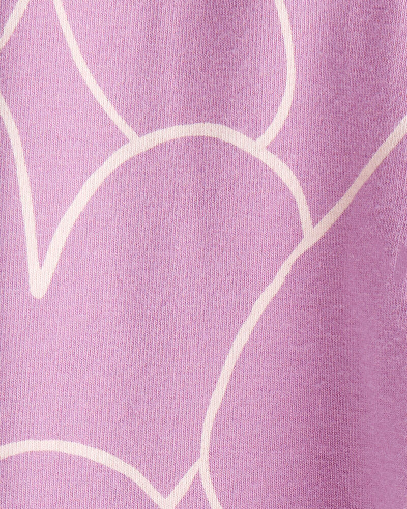Baby Girl Cotton Heart Stretch Leggings - Purple, image 3 of 4 slides