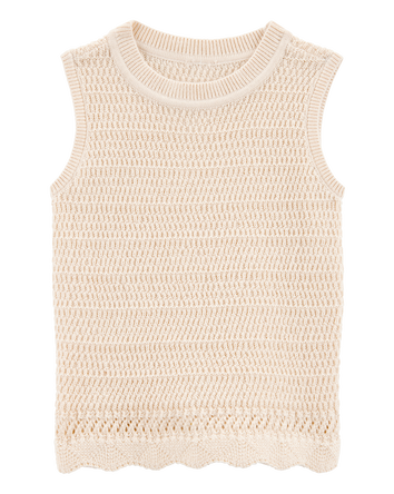 Toddler Crotchet Knit Tank - Ivory, 