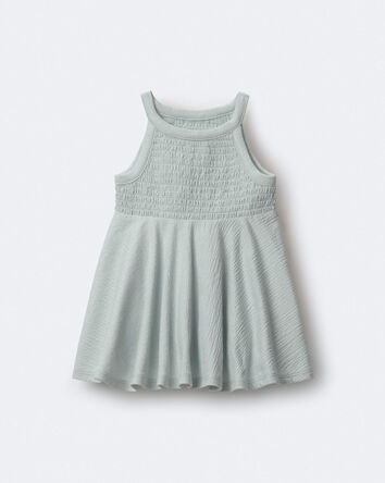 Toddler Girl Smocked Peplum Top - Light Blue, 