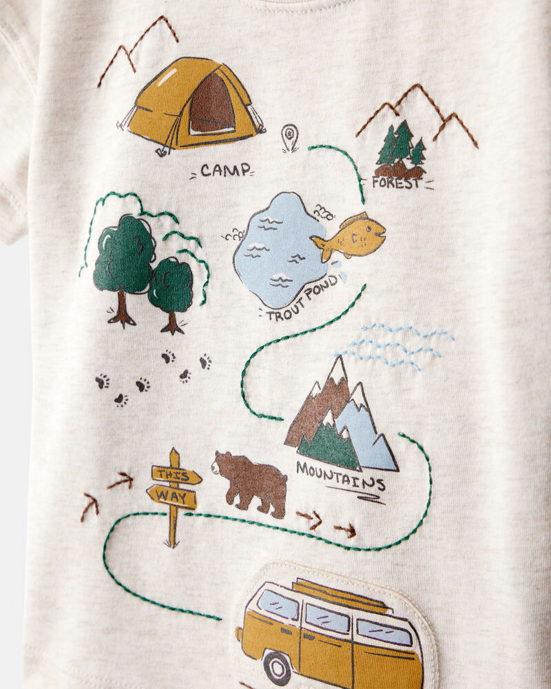 Baby Boy Camping Short-Sleeve Graphic Tee - Ivory, image 2 of 4 slides