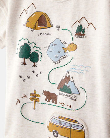 Baby Boy Camping Short-Sleeve Graphic Tee - Ivory, 