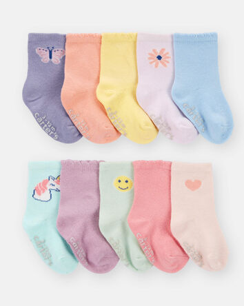 Baby Girl 10-Pack Crew Socks, 