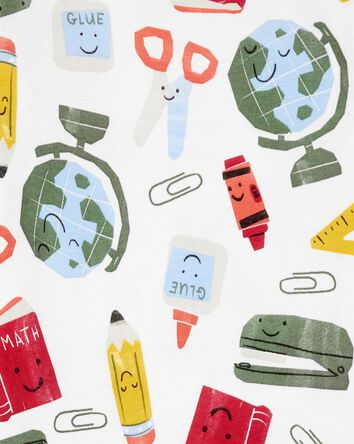 Kid Back To School 100% Cotton Snug Fit 2-Piece Pajamas, 