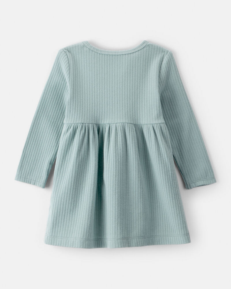 Baby Girl Long-Sleeve Dress - Green, image 2 of 4 slides