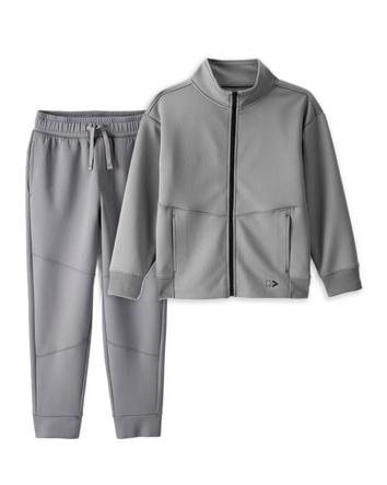 Boys 2-Piece Grey Zip-Up Jacket & Joggers Set - Grey, 