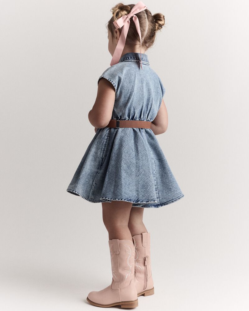 Toddler Girl Avenue Twirl&trade; Dress in Denim - Blue, image 4 of 8 slides