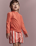 Toddler Boy Striped Swim Trunks - Orange, image 1 of 7 slides