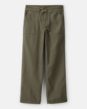 Girls Cotton Wide-Leg Pants - Green, 