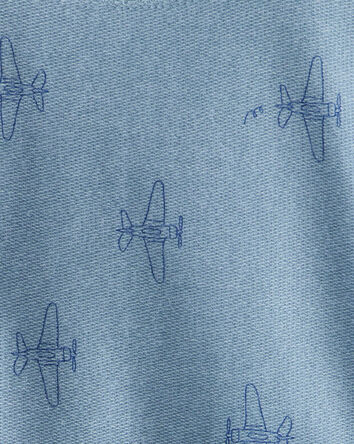 Toddler Boy Airplane French Terry Long-Sleeve Tee & Pant Set - Blue, 
