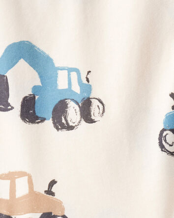 Baby Boy Construction Print Short-Sleeve Tee - Cream, 