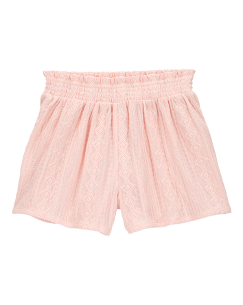 Kid Pull-On Smocked Shorts - Pink, 