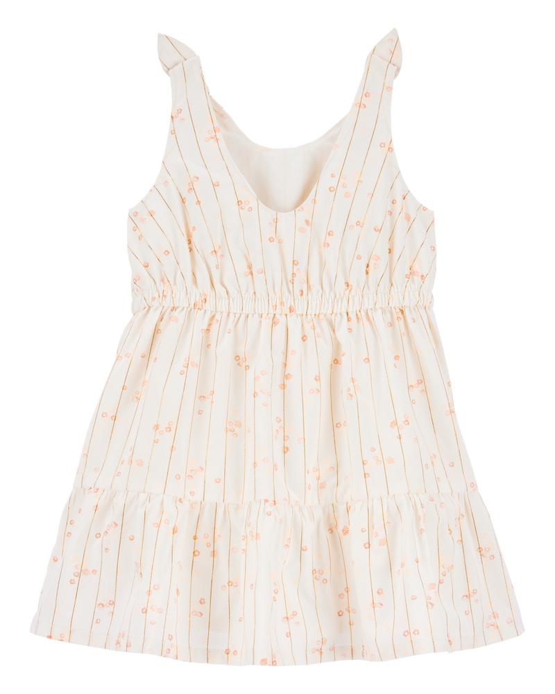 Toddler Girl Floral Tiered Dress - Ivory, image 2 of 4 slides